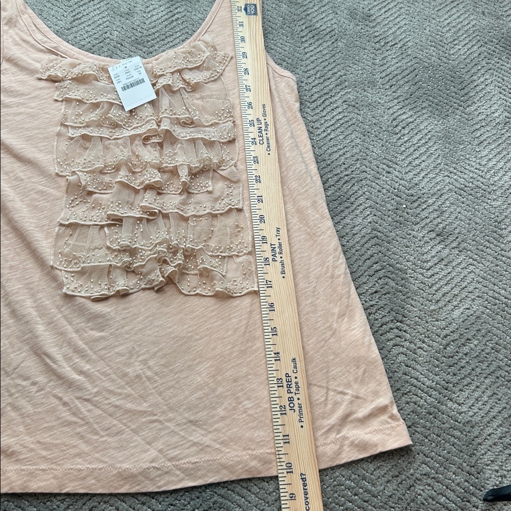 J.Crew Beaded Ruffle Tank Top Blush Pink Size M - Picture 9 of 9